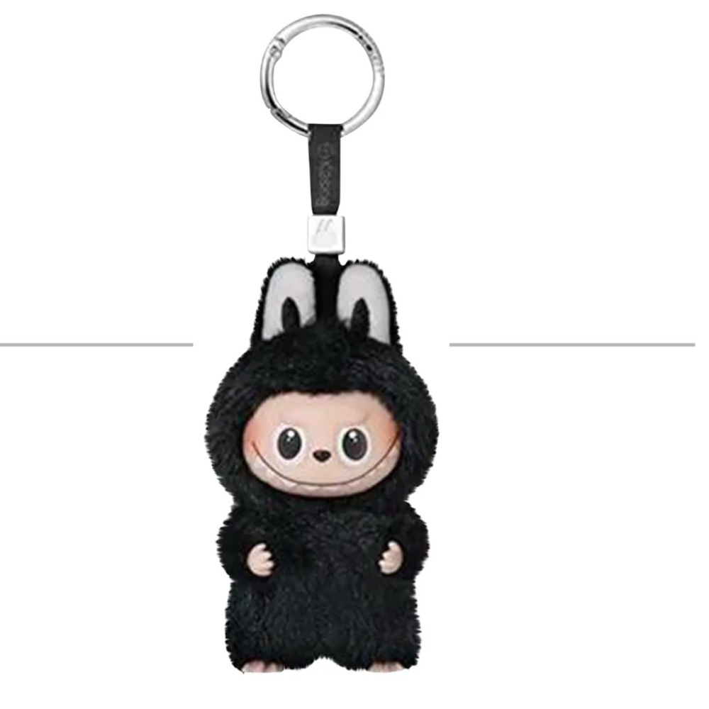Black Furry Keychain with Cute Character